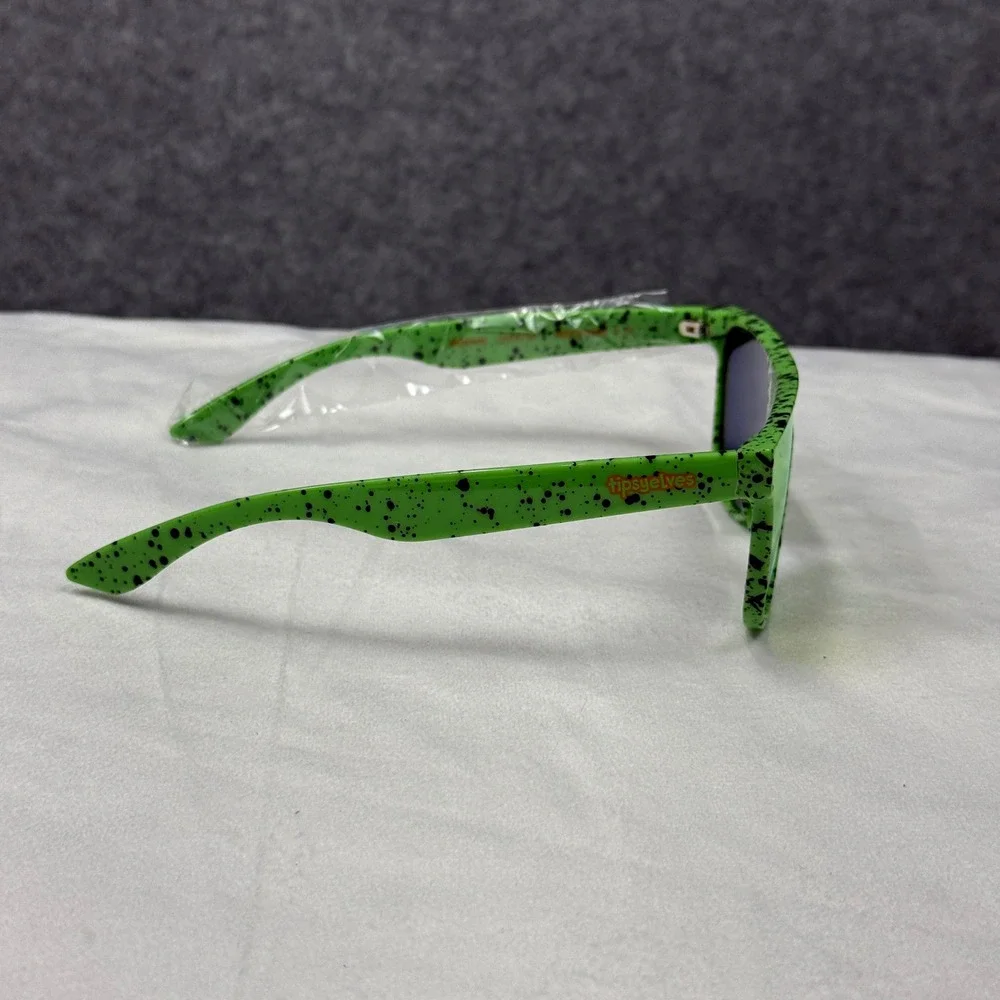 Tipsy Elves Psychic Pathway Sunglasses Green‎ Splatter Orange Mirror TE-SSG600
